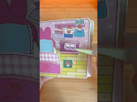 ASMR Sanrio Squishy Playhouse Book | MyMelody Home Furnitures 🎀 #roleplay #paper #shorts #squishy