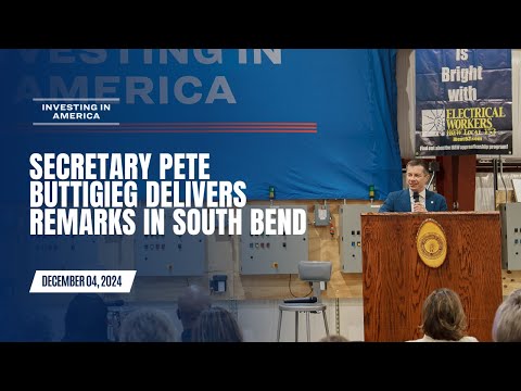 Secretary Pete Buttigieg delivers remarks in South Bend, IN at an IBEW Training facility