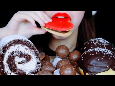 ASMR Chocolate Dessert, Donuts, Cake Eating Vlog, 초콜릿 디저트, 도넛, 케이크 먹기 @HazelnutCrushASMR