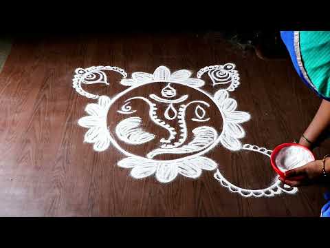 ganapathi chavithi rangoli | vinayagar kolam | vinayagar chaturthi kolam | vinayagar mugguluu kolam