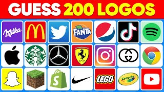 Guess the Logo in 2 Seconds | 200 Famous Logos 🍏🥇 Logo Quiz 2024