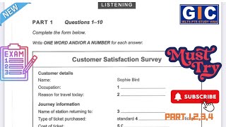 Customer Satisfaction Survey Ielts Listening Practice Test 2024 #ielts #gicratia #listening