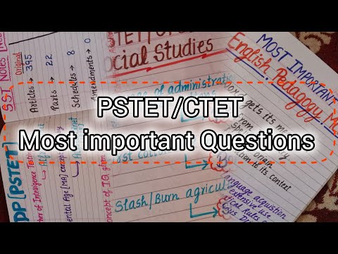 PSTET 2024  Important Questions with Answers |English | Punjabi | CDP | SST #pstet2024 #ctet2024