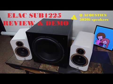 ELAC SUB1225 Powered Home Subwoofer Review &  Demo 😲 With Q Acoustics 3020i Bookshelf Speakers