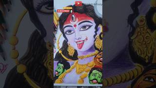 Maa kali drawing part 2 | color pencil tutorial #brushpen #bollakali #maakalidrawing #stepbystep