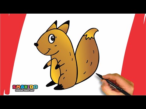 How to Draw a Squirrel For Kids | Easy Squirrel Drawing Step by Step Tutorial