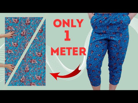 Very Easy Palazzo Pants Trouser Cutting and Stitching from Only 1 Meter for beginners 💕 S,L, XL