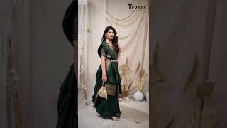 TEREZA Green Vichitra Silk lace border Saree With Brocade blouse