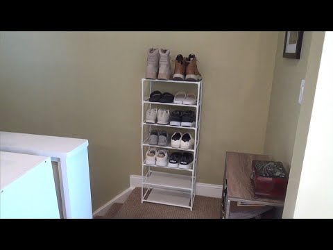 VOCKOT SMALL SHOE RACK STURDY SHOE SHELF STACKABLE SHOE ORGANIZER UNBOXING ASSEMBLY AND REVIEW