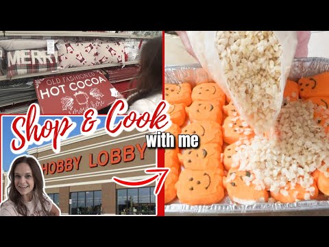 🎄Christmas at Hobby Lobby & Oven Baked PEEPS Rice Krispie Treats | Christmas Decor Shopping