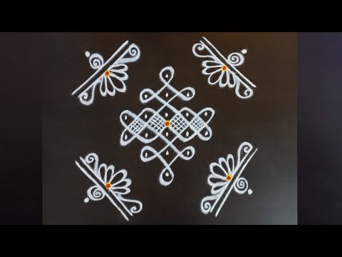 easy chukki rangoli #dailyrangoli  #melikalamuggulu with border #kambikolam  #ballirangoli