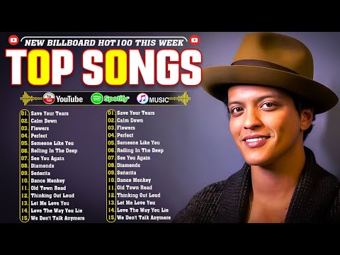 Bruno Mars, Ed Sheeran, Dua Lipa, Adele, Maroon 5, Rihanna, The Weeknd - Pop music 2024#ee