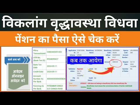 विकलांग वृद्धावस्था विधवा  पेंशन का पैसा कैसे चेक करें|viklang pension kab aaegi|upsspy