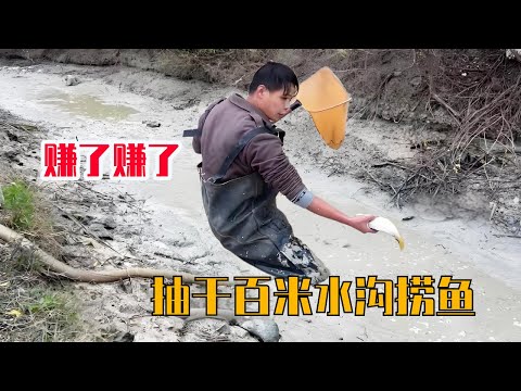 The young man drained the 100-meter ditch and thought he was losing money. He didn't expect to catc