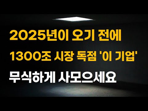 [주식] 2025년이 오기 전에 1300조 시장 독점할 '이 기업' 무식하게 사모으세요.[상한가, 주식, 주식전망, 2025년주식전망, LG에너지솔루션, 에코프로, 12월주식전망]