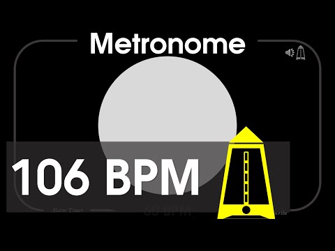 106 BPM Metronome - Allegretto - 1080p - TICK and FLASH, Digital, Beats per Minute