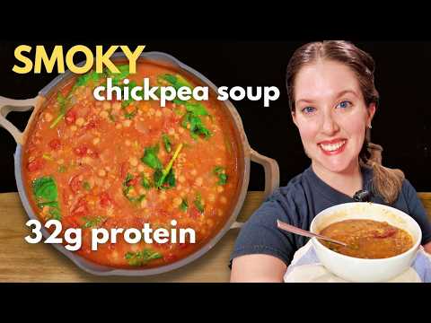 One Pot Smoky Chickpea Soup 🥣 High-Protein Healthy Vegan Recipe