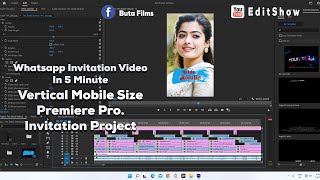 Vertical Wedding Whatsapp Invitation Video Project || Teri Jhalak Invitation || EditShow