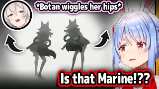 Botan's Hip Wiggles Looked So Good Pekora Thought She Was Marine 【Hololive】