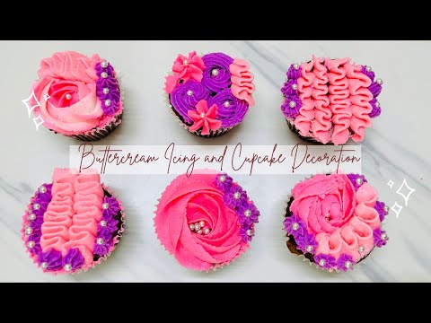 Buttercream Icing and Cupcake Decoration #shorts