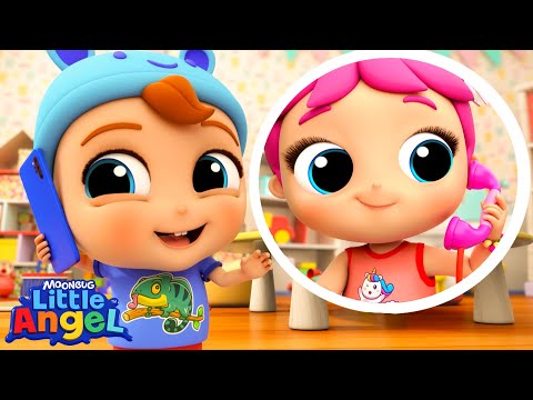 Ring Ring! Who's At The Phone? 📞 | Little Angel | Nursery Rhymes