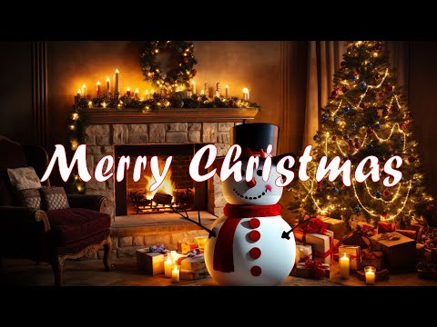 Merry Christmas 2025 🎅Warm Night at Cozy Christmas Cafe Shop🎄Christmas Jazz Music & Fireplace Sounds