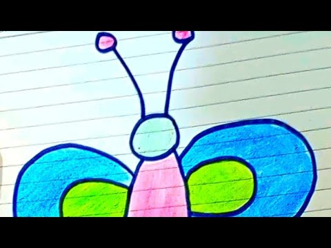 Easy Drawing For Kids||Butterfly Drawing||#drawing #coloring #kidstv #kids #drawingforkids