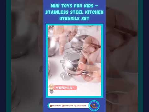 Mini Toys for Kids – Stainless Steel Kitchen Utensils Set #pretendplaytoys #minitoys #gyoby