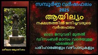 ആയില്യം നക്ഷത്രത്തിൽ ജനിച്ചവരുടെ സമ്പൂർണ്ണ വർഷഫലം- 2025- Ayilyam 2025