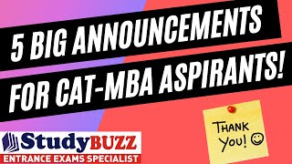 5 major announcements for CAT-MBA aspirants coming soon | StudyBUZZ giveaway trailer | STAY TUNED