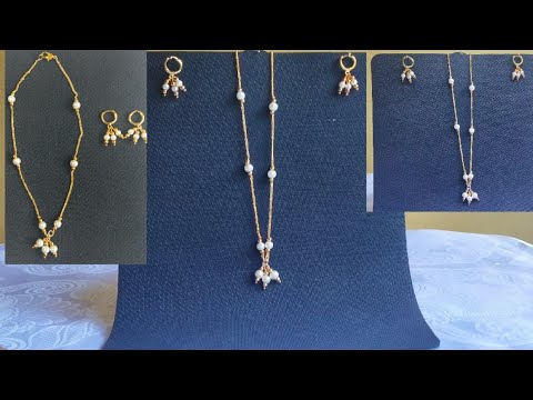 How to make Pearl Necklace and Ear_Ring ||DIY||