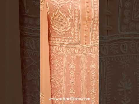 Barbie Peach Semi stitched Anarkali with Sequence and Hand Jalli