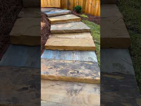 We LOVE with these flagstone tread steppers, wow what a beautiful addition #landscape #nature #art