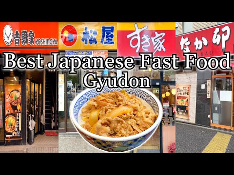 The Best Fast Food in Japan! Gyudon, Beef Rice Bowl at Yoshinoya, Matsuya, Sukiya and more!