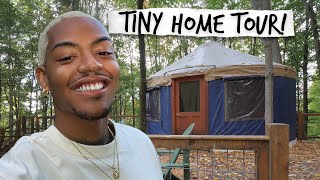 Living in a Yurt in the woods of Vermont! (tour of my tiny home) | Tarek Ali