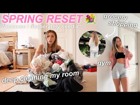 SPRING RESET🌷clean with me, working out, groceries | forcing myself back into a routine!