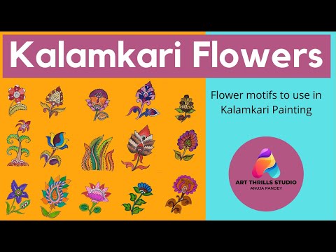 Kalamkari Art : Flower Designs #artthrillsstudio