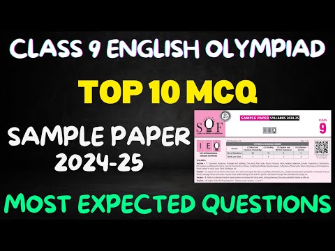 Class 9 English olympiad MCQs || IEO Olympiad Sample Paper 2024-25 #olympiadpreparation