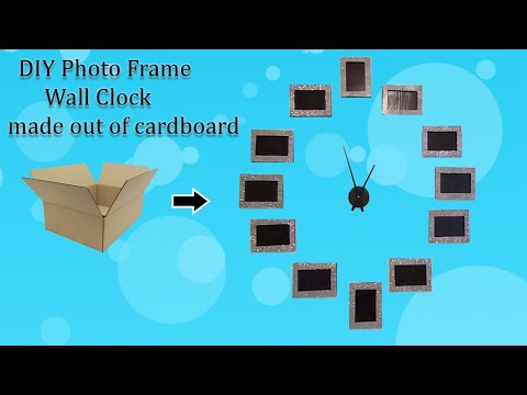 DIY How to make Photo Frame Wall Clock made out of Cardboard l l Best out of waste l l