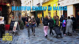 🇫🇷WALK IN PARIS LIVE STREAMING IN PARIS "BEAUTIFUL SUNDAY IN MARAIS" (EDIT VERSION) 07/03/2021