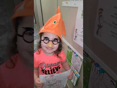 Tuesday - @Dr. Seuss Week was Crazy Hat Day with a coloring activity  #fyp #drseuss #momlife