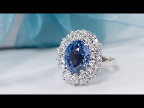 Blue Dahlia: 9.20ct Ceylon Sapphire and Diamond Cluster | The Village Goldsmith