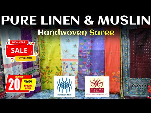 Pure Linen | Pure Muslin | Khadi | Murshidabad Silk | 120 Count Mul Cotton | Pure Tussar Saree ||