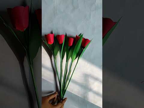 Easy and Beautiful Red Tulip Making Idea🌷| #viral #shorts #youtubeshorts |