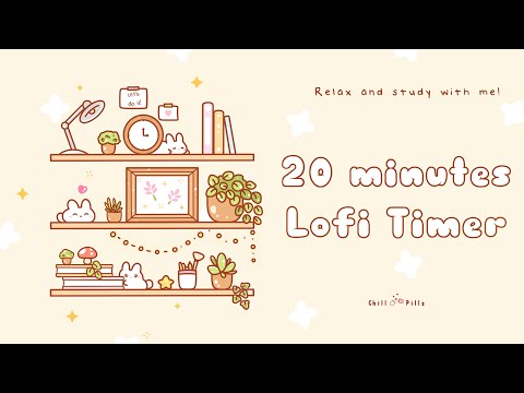 20 minutes - Relax & study with me Lofi | Books & bunnies #timer #20minute #20minutetimer #relaxing