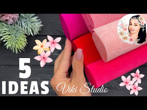 5 IDEAS 🌸 Crepe Paper Decoration Ideas Crepe Paper Flowers