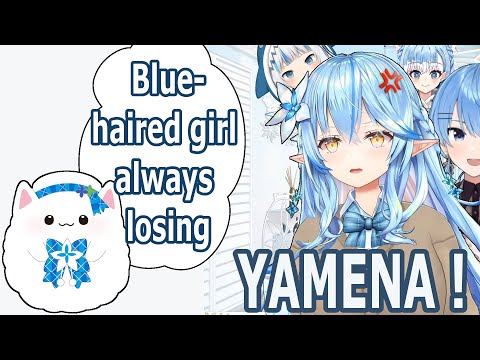 Lamy and Yukimin arguing about "blue-haired girl always losing" myth