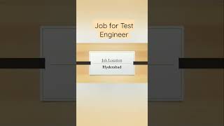 Test Engineer Fresher| Fresher Job| IT Job #subscribe #jobseekers #shorts