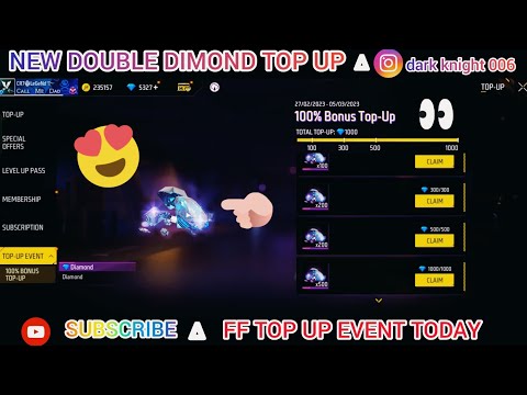 FREE FIRE DOUBLE DIAMOND TOP UP | DOUBLE DIAMOND FREE FIRE | FF NEW DOUBLE DIMOND TOP UP |#freefire