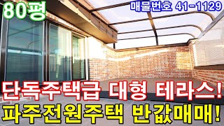 [파주복층빌라] 분양 80평 운정역세권 전원주택급 테라스 초대형6룸 세대분리 가능 파주단독주택 반값에 그냥 가져가세요